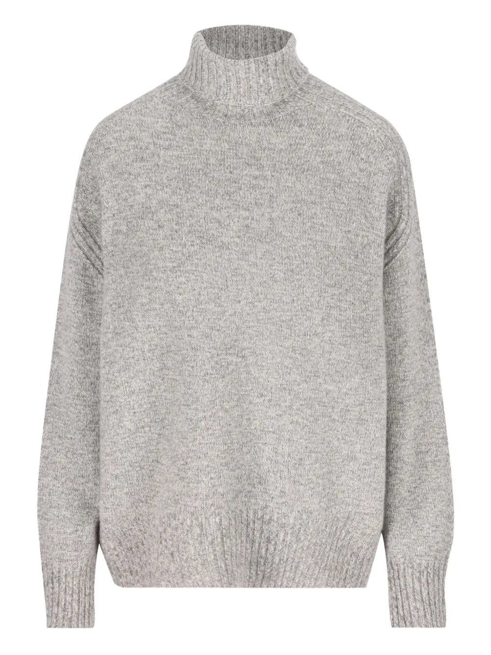 Vanisé Ribbed Turtleneck Cashmere Sweater In Gray