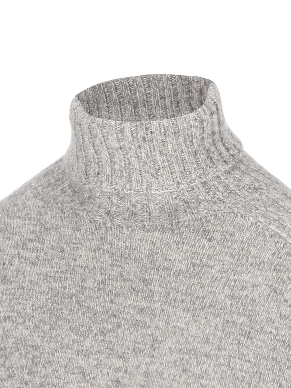 Vanisé Ribbed Turtleneck Cashmere Sweater In Gray