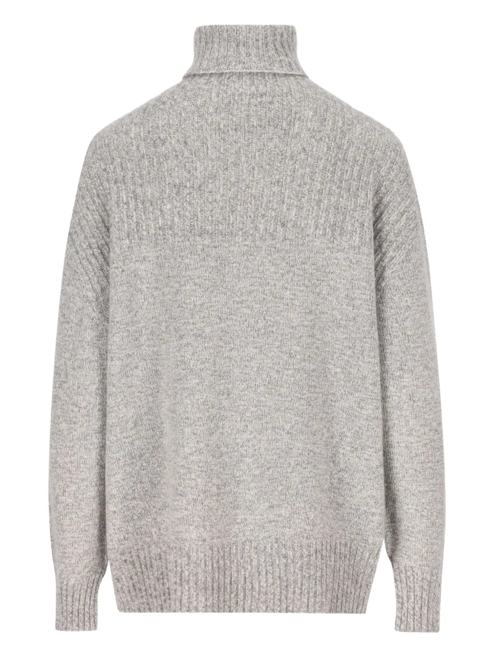 Vanisé Ribbed Turtleneck Cashmere Sweater In Gray