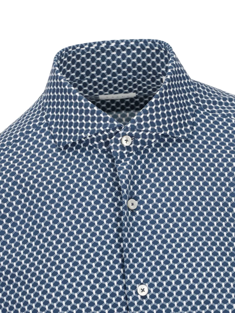 Xacus Overhemd met geometrische print Blauw