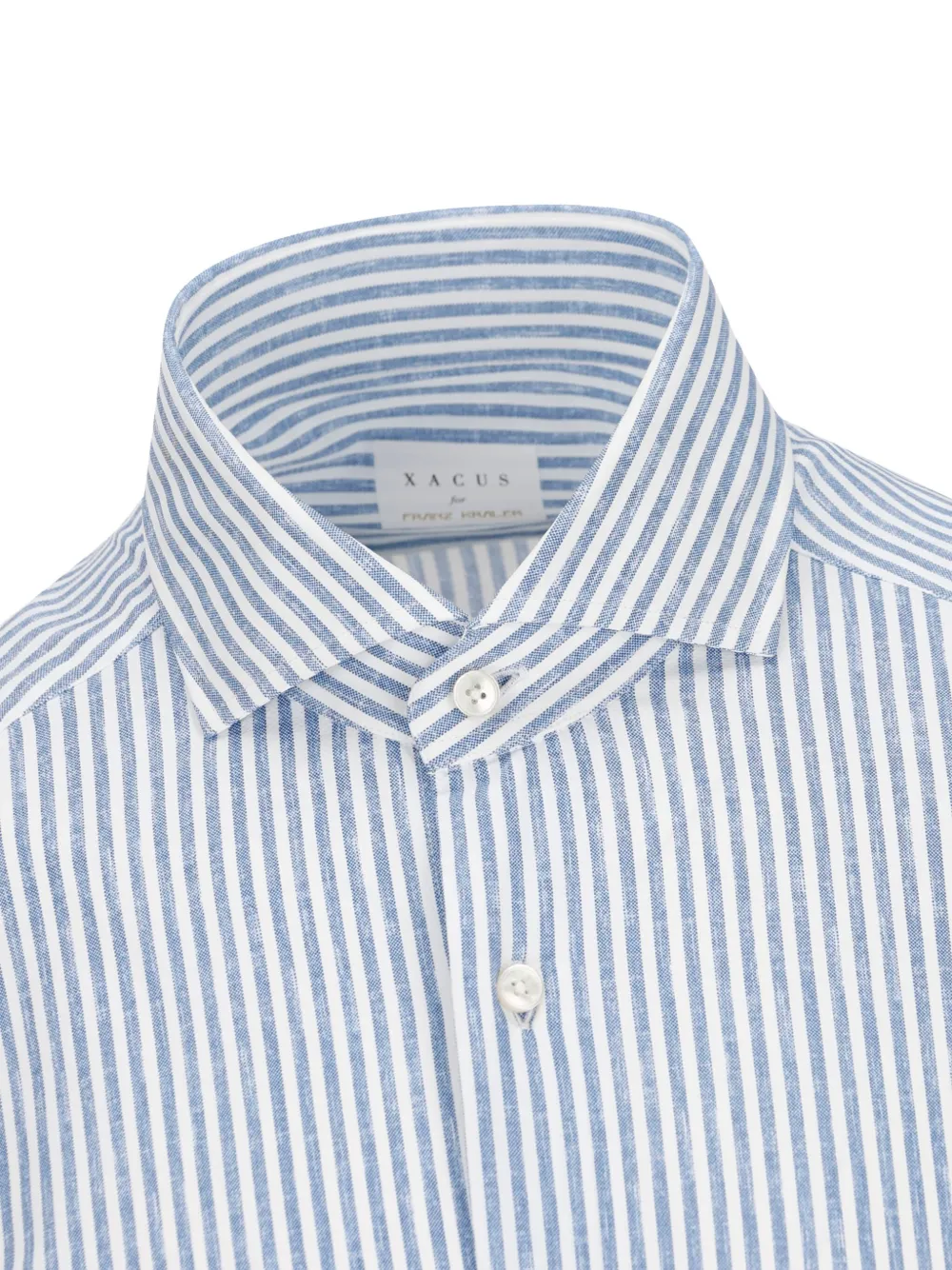 Xacus Gestreept linnen overhemd Blauw