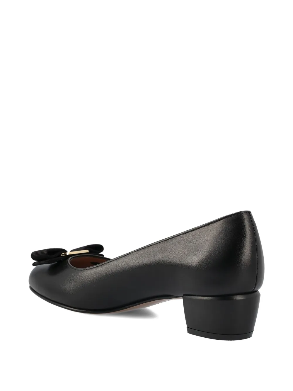 Ferragamo 60 mm Vara pumps met grosgrain strik en lage hak Zwart