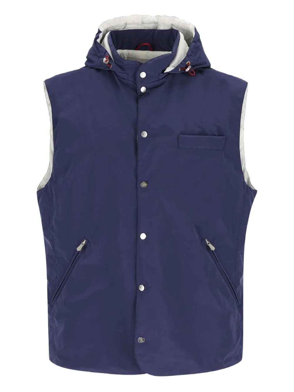 Brunello Cucinelli removable-hood snap-button gilet | Blue | Image 1