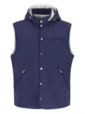 Brunello Cucinelli removable-hood snap-button gilet - Blue