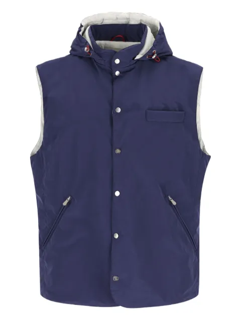 Brunello Cucinelli 可拆卸兜帽摁扣马甲