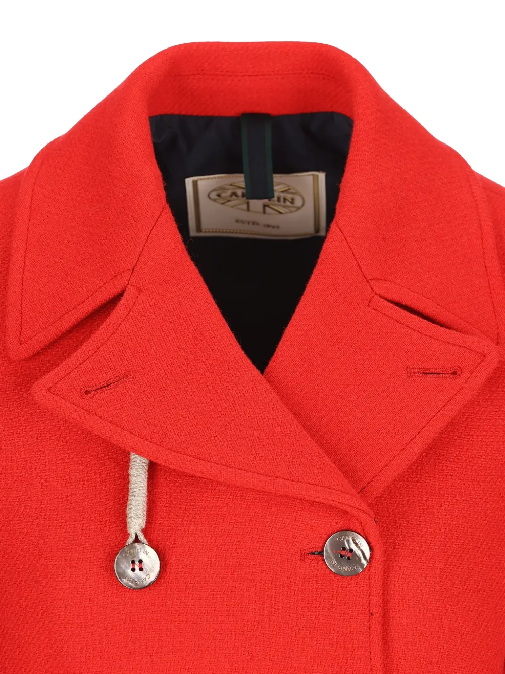 Camplin Mantel met dubbele rij knopen Rood