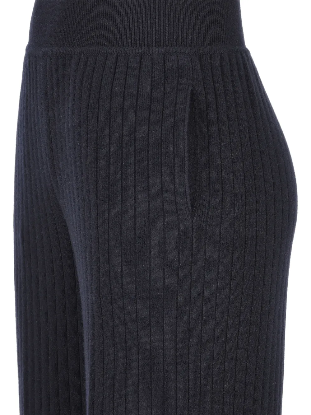 Loro Piana Coste Ribbed Welt-pocket Trousers In Blue