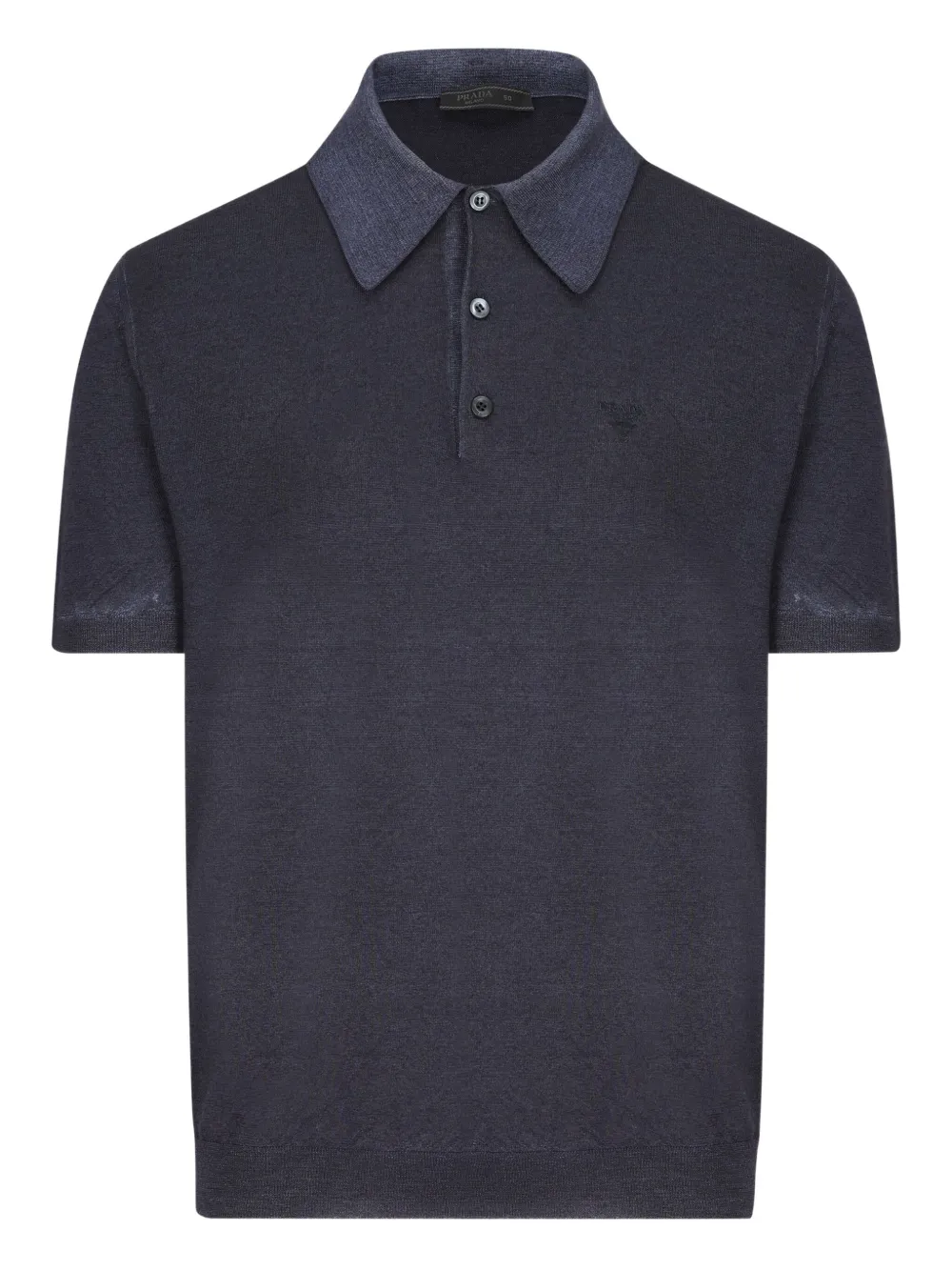 Prada embroidered cashmere polo shirt - Blu