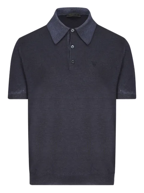 Prada pikétröja i kashmir med broderad logotyp