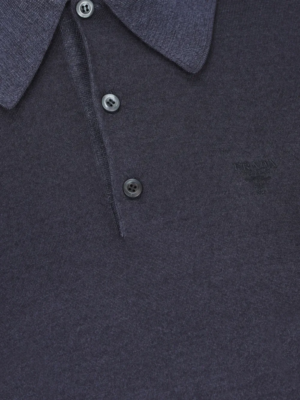 Prada Kasjmier poloshirt met borduurwerk Blauw