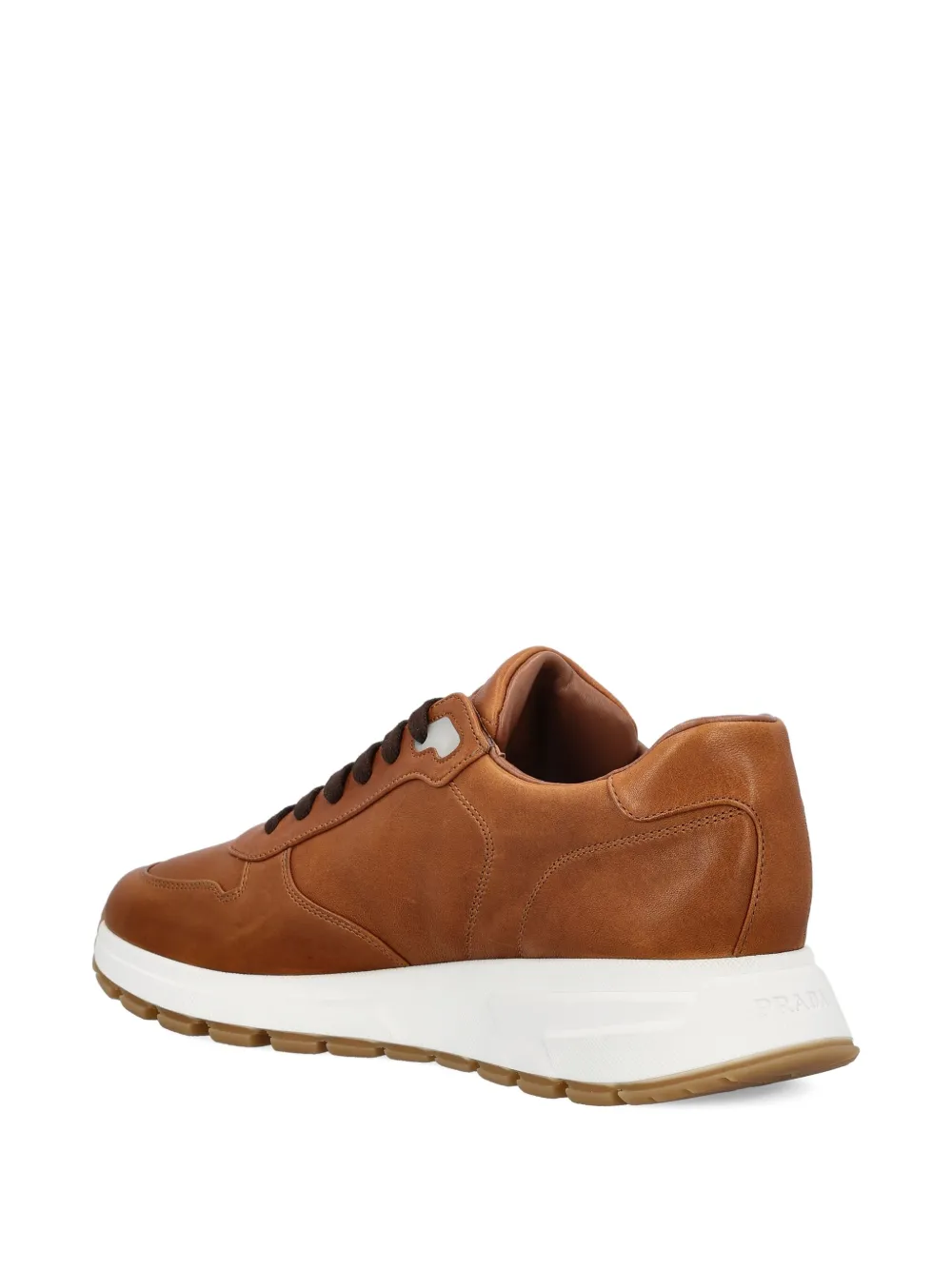 Prada Prax 01 leren sneakers met logo Bruin