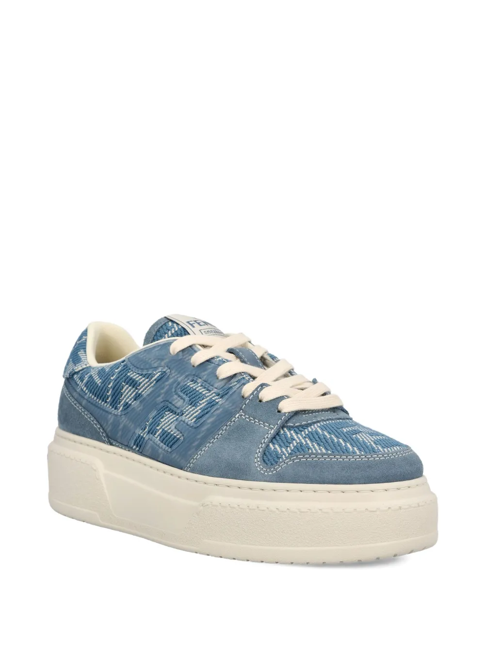 FENDI FF jacquard platform sneakers - Blauw