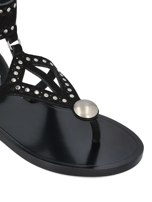 ISABEL MARANT Edil Studded Leather Sandals Black FARFETCH TR