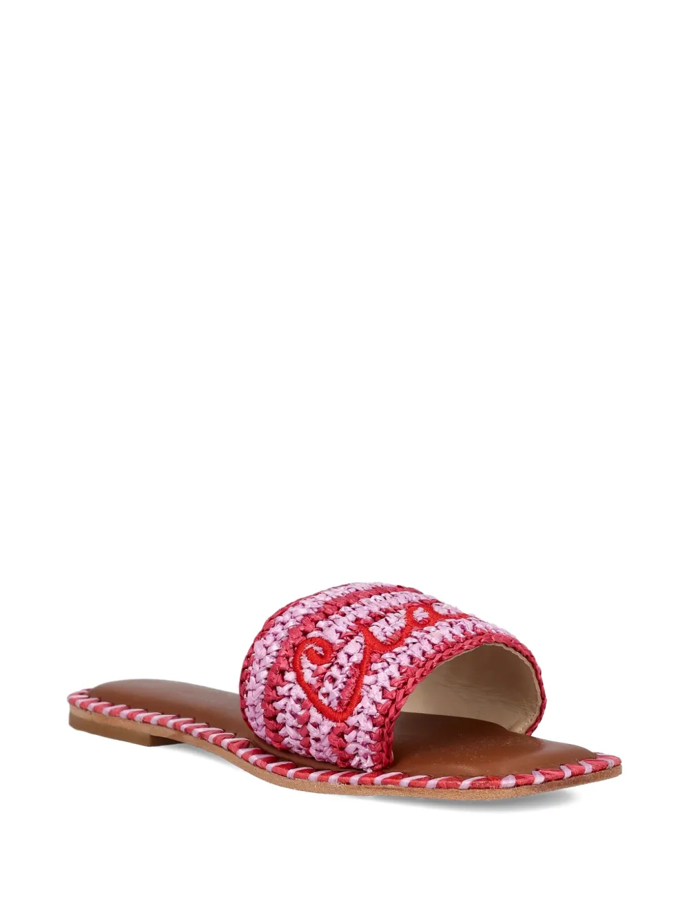 Giada Benincasa embroidered-upper raffia sandals | Flat Sandals | Image 2