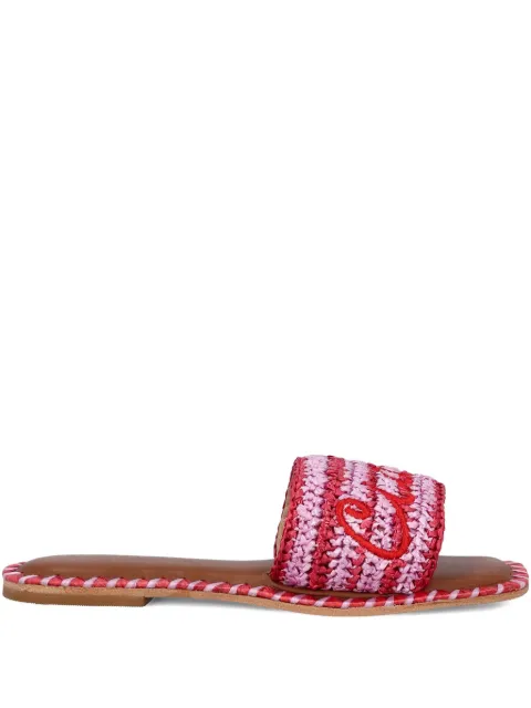 Giada Benincasa embroidered-upper raffia sandals