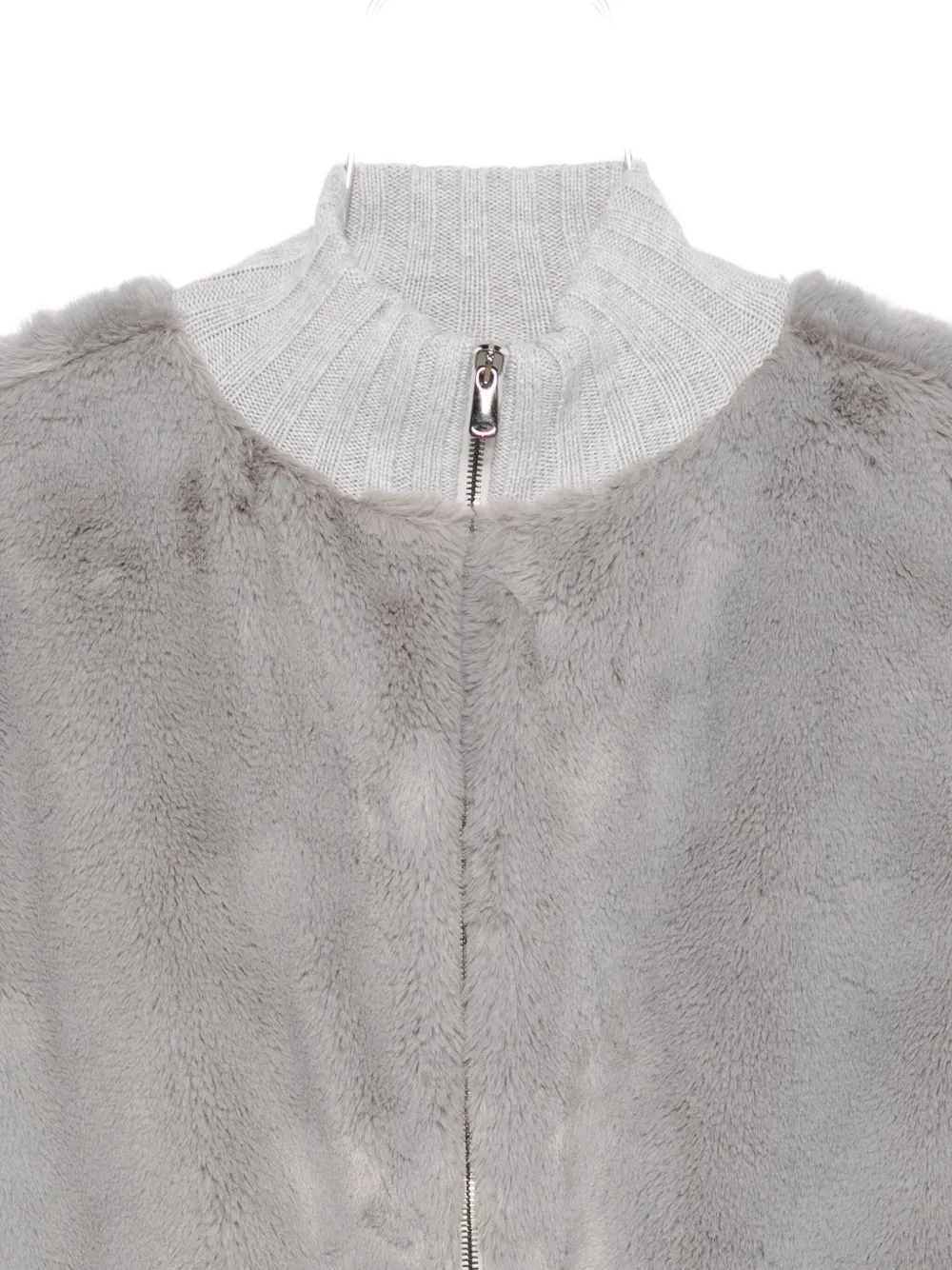 Le Tricot Perugia Zip-up Fleece Jacket In Gray