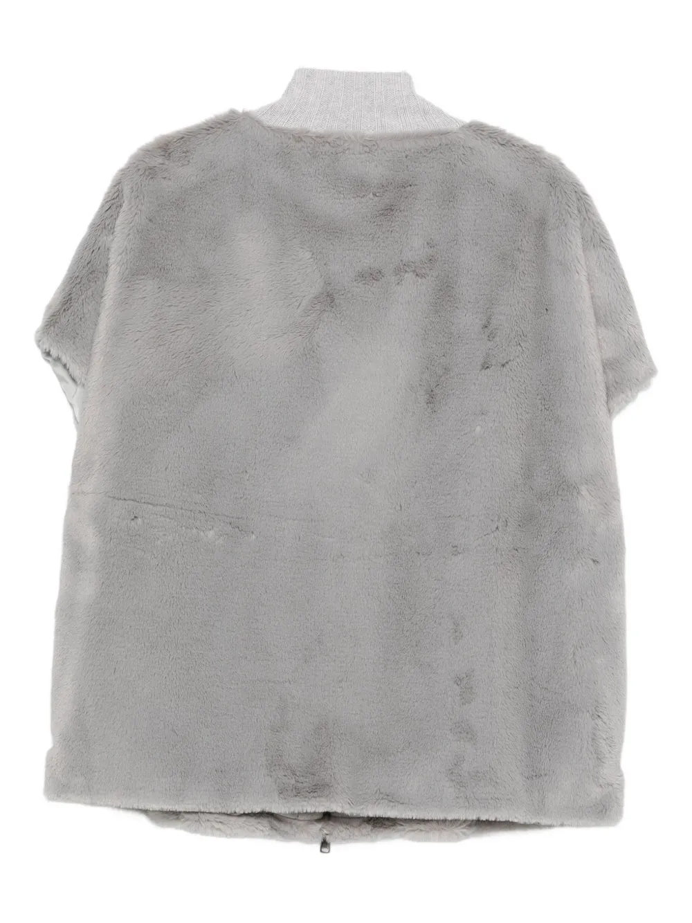 Le Tricot Perugia Zip-up Fleece Jacket In Gray
