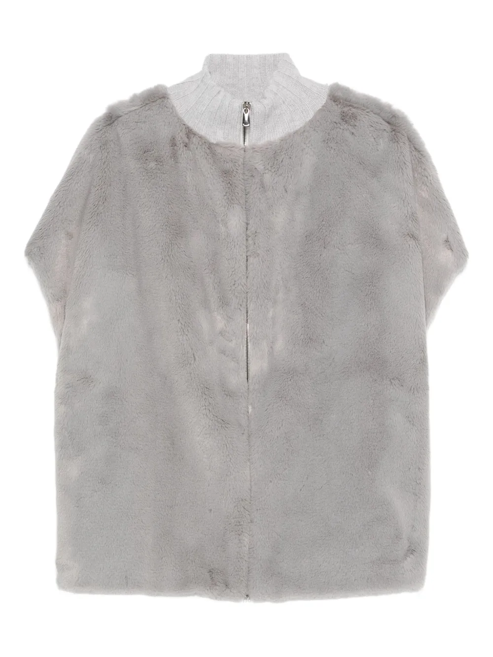 Le Tricot Perugia zip-up fleece jacket | Grey | Image 1