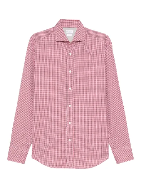 Brunello Cucinelli camisa con motivo de cuadros gingham