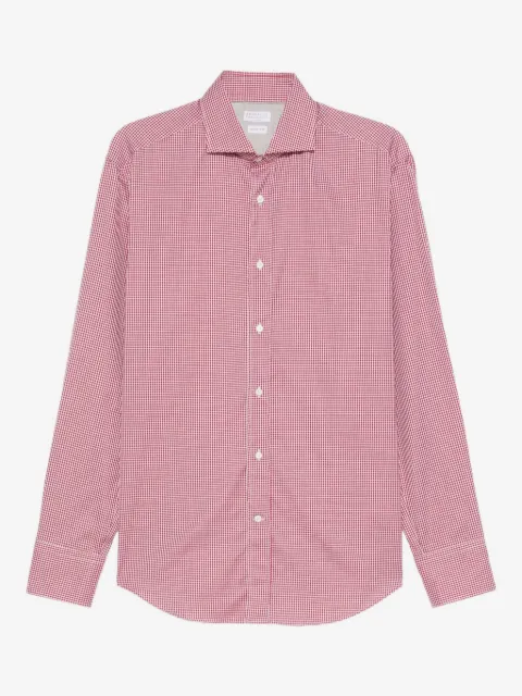 Brunello Cucinelli camisa con motivo de cuadros gingham