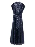 Kiton sequin embellished belted dress - Blue
