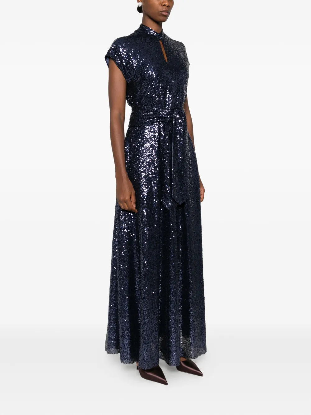 Kiton Jurk met pailletten Blauw