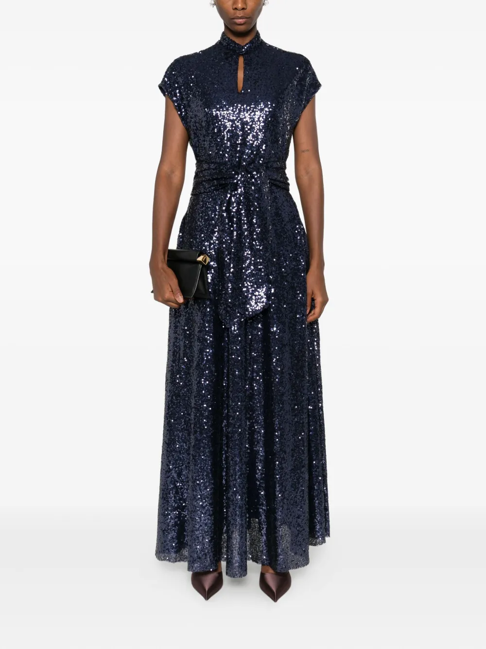 Kiton Jurk met pailletten - Blauw