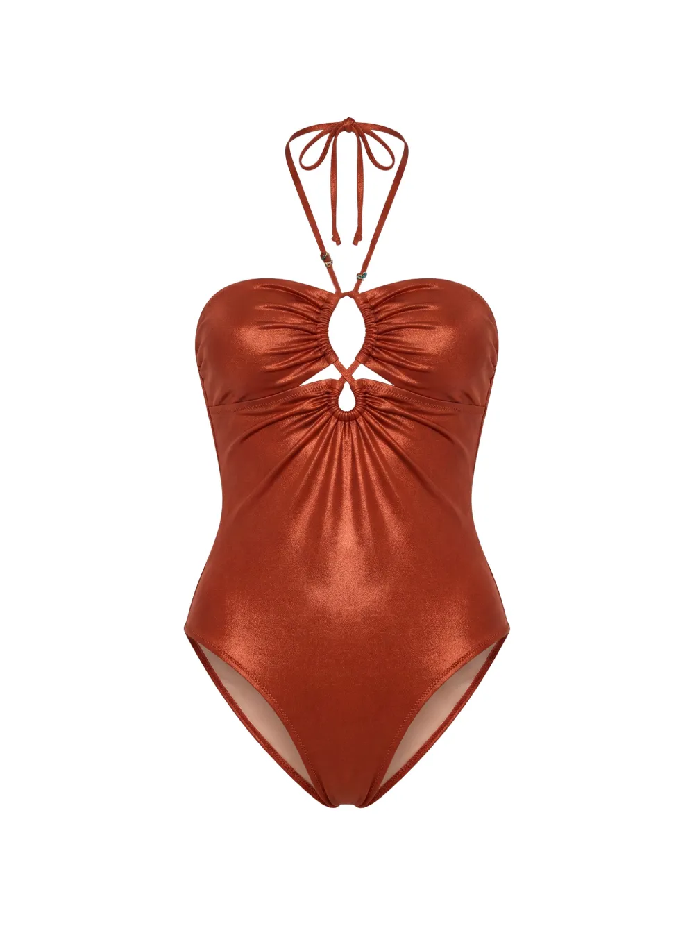 Anjuna cut-out ruched swimsuit - Arancione
