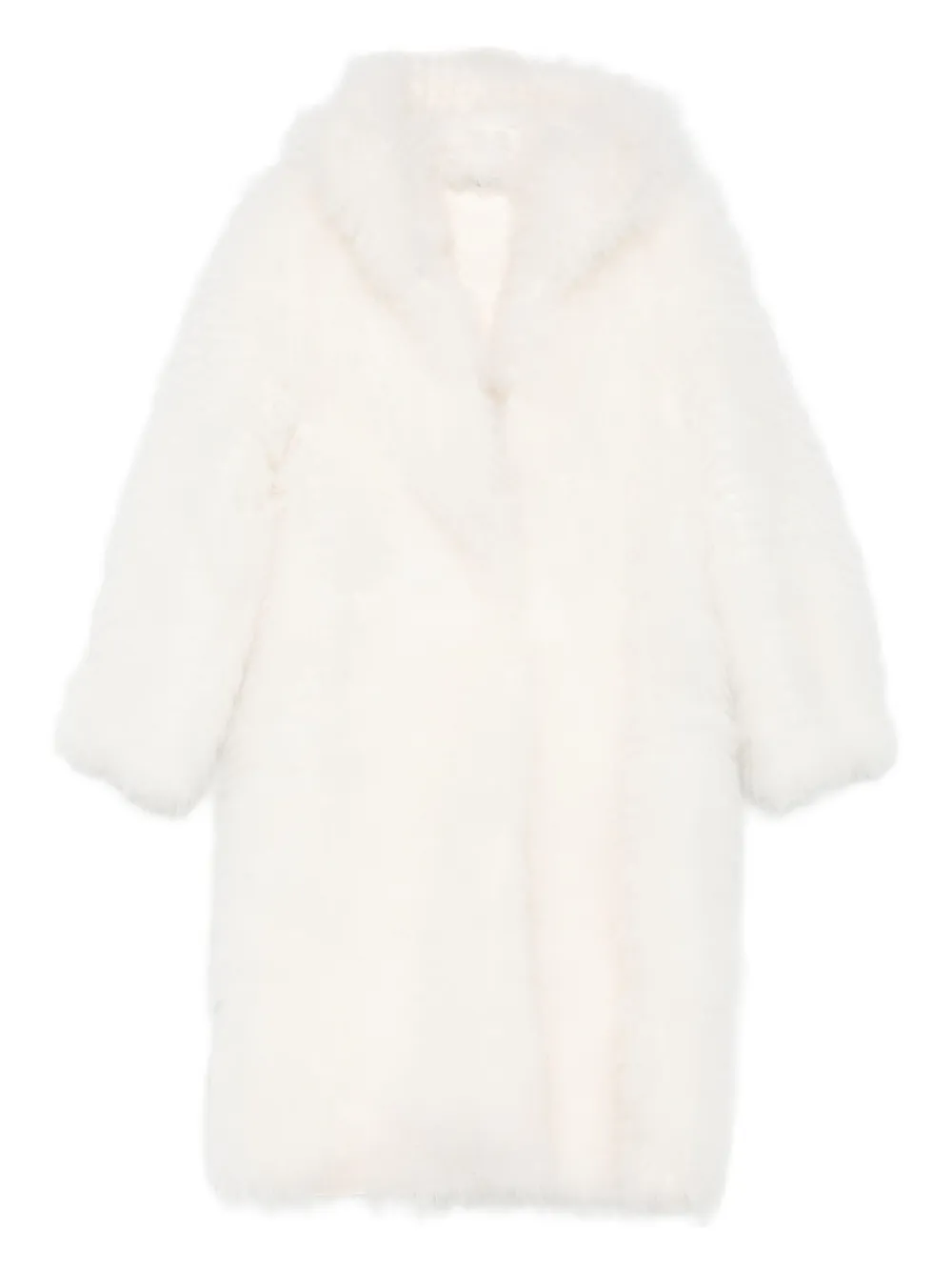 Liska Hooded Coat In White