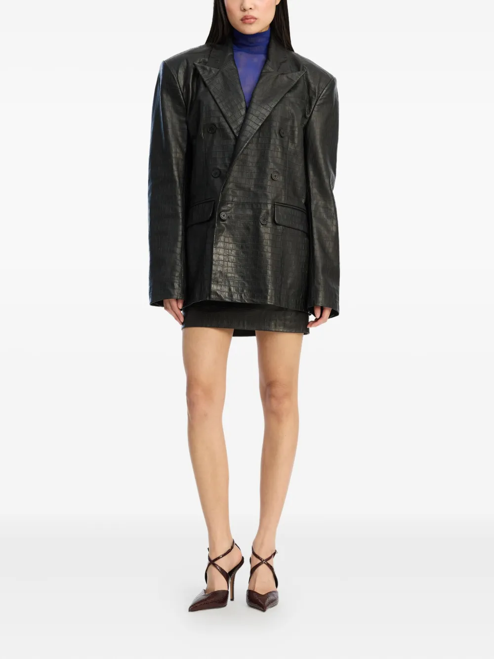 ROTATE BIRGER CHRISTENSEN Blazer met dubbele rij knopen Zwart