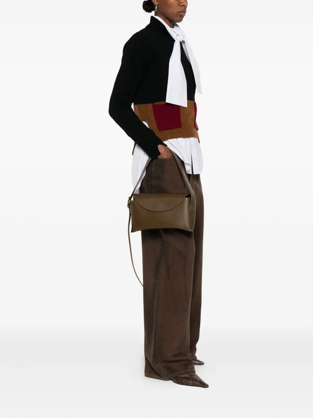 SALCE Aida leren shopper - Bruin