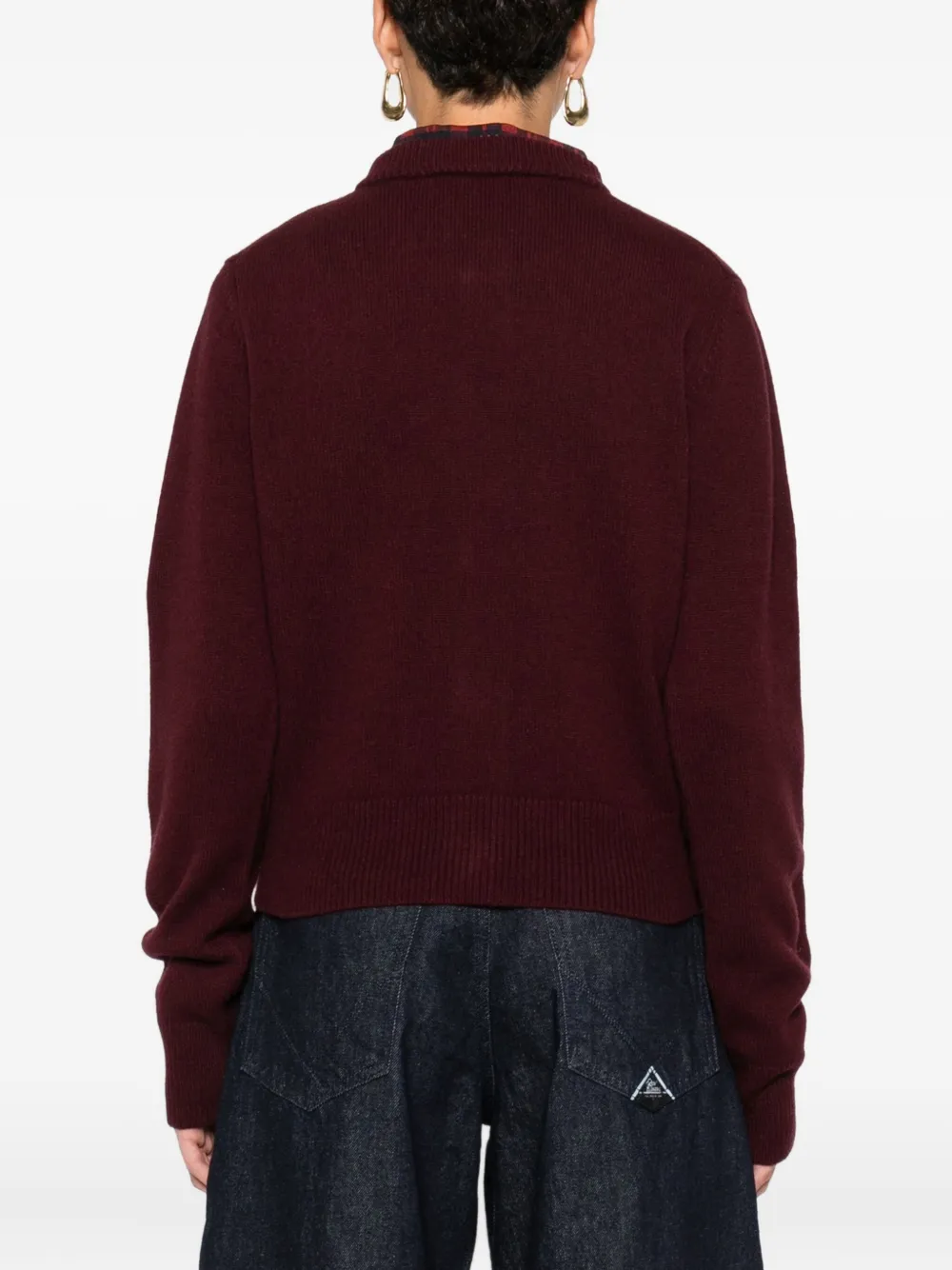 AMI Paris Vest met borduurwerk en knoop Rood