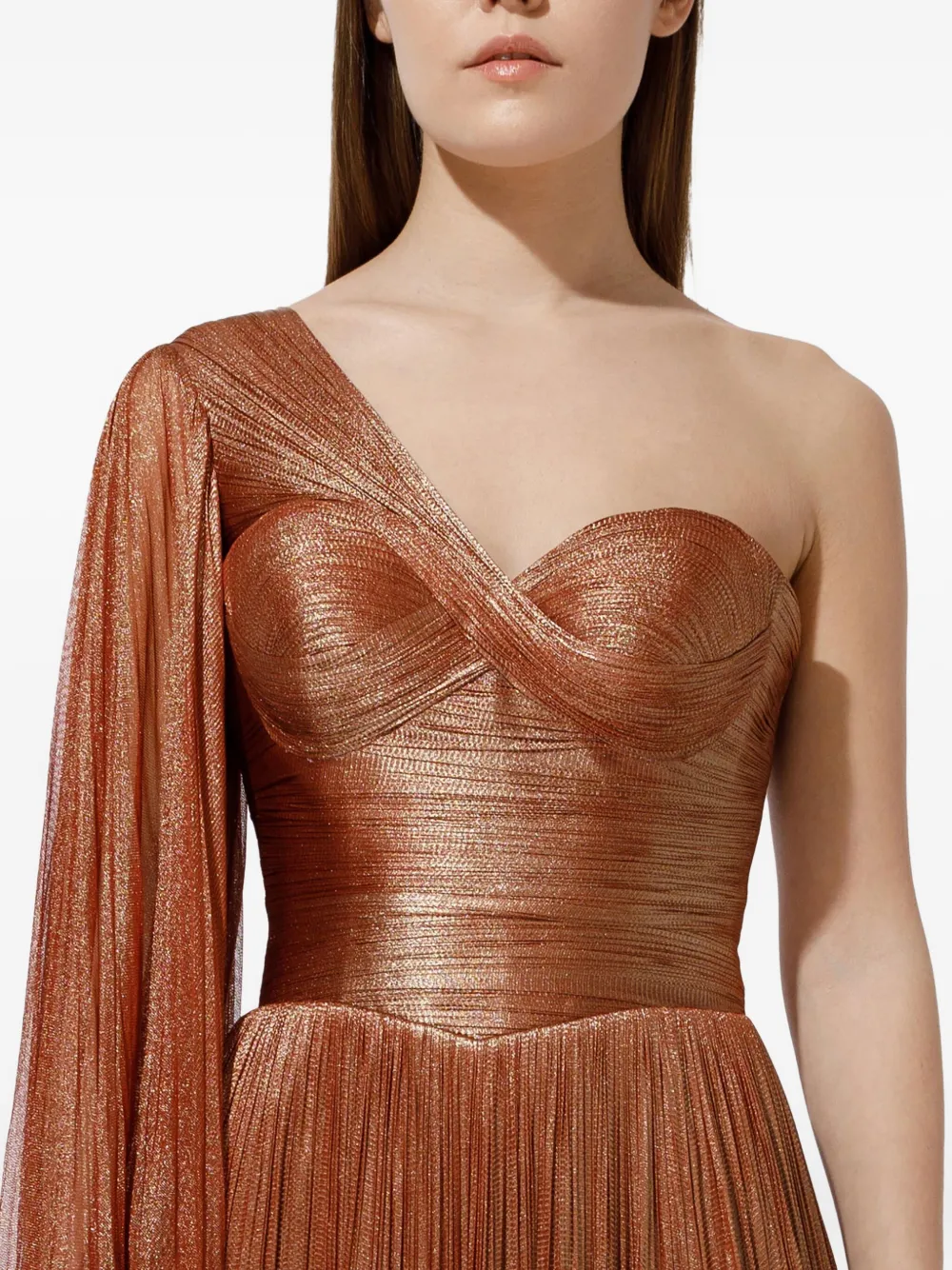 Iris Serban Elisa asymmetrische jurk met plooien Rood