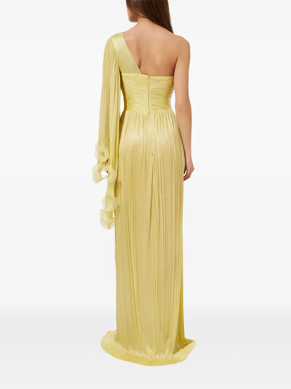 Iris Serban Anemona geplooide asymmetrische jurk Geel