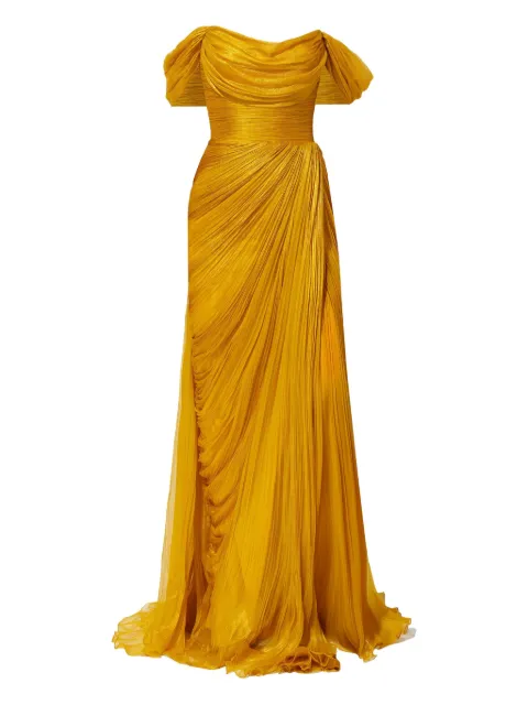 Iris Serban pleated off-shoulder dress