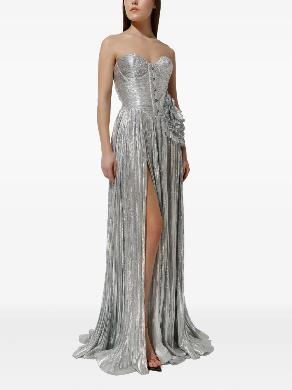 Iris Serban pleated corset dress - Zilver