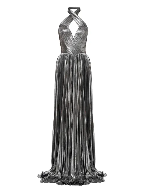Iris Serban Kareen halter-neck pleated dress