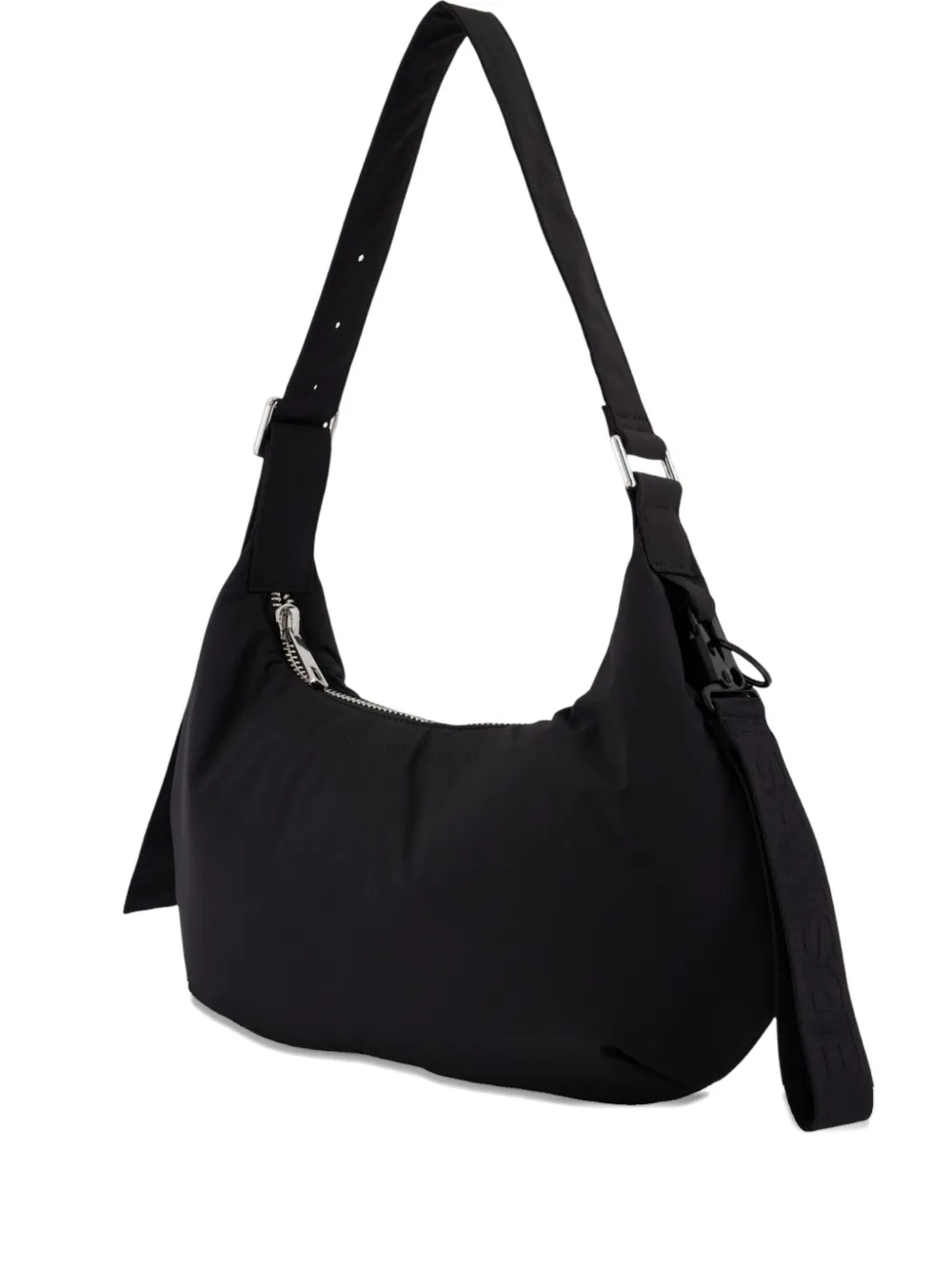Samsoe & Samsoe Medium Zip-fastening Curved Shoulder Bag In Black