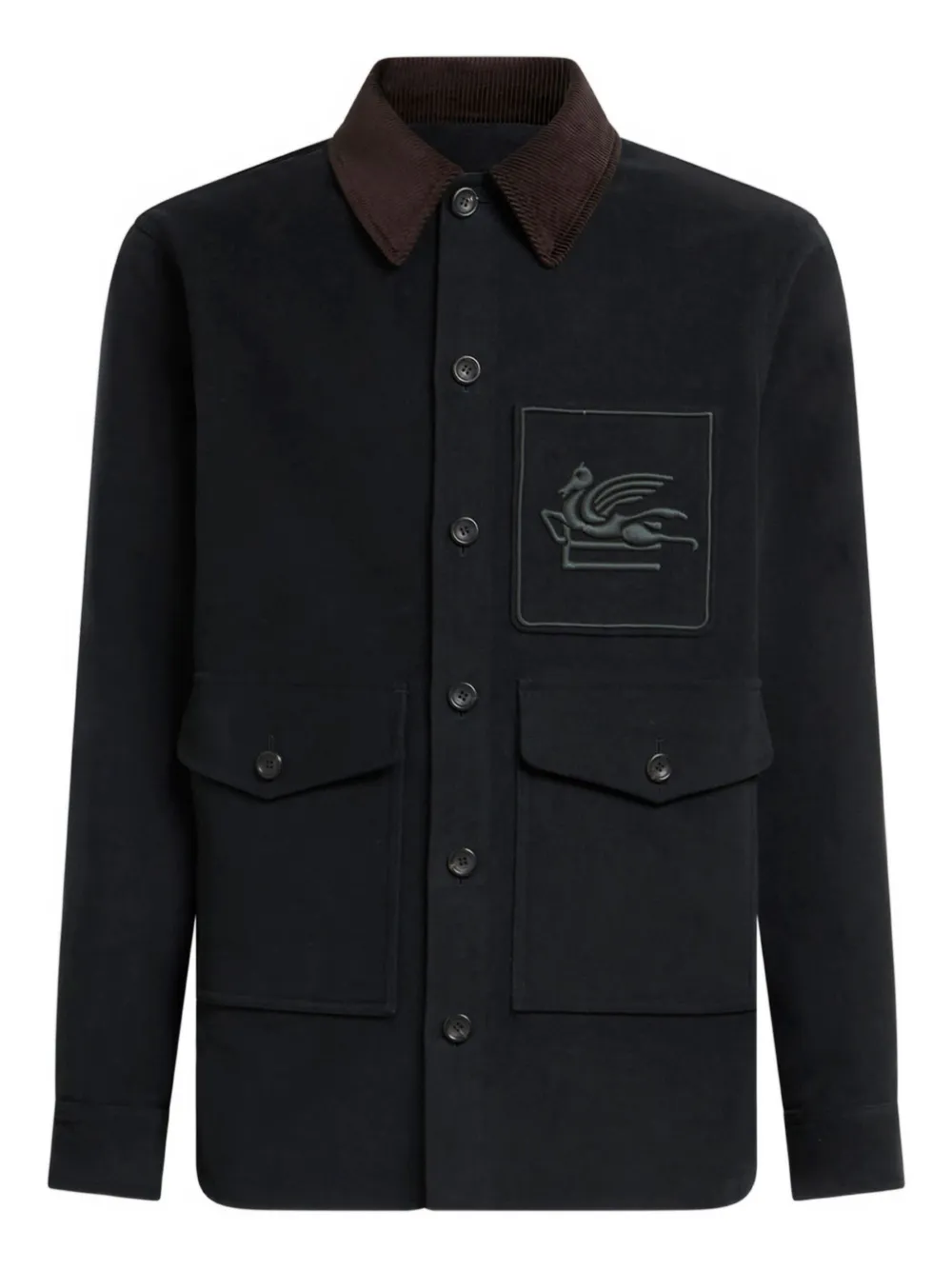 ETRO Pegaso corduroy-collar jacket | Black | Image 1