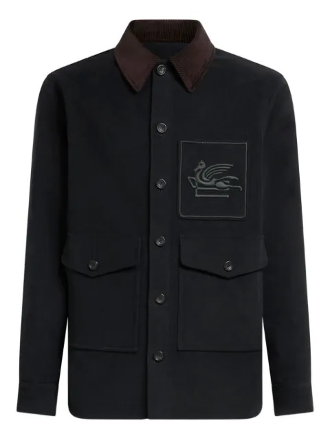 ETRO Pegaso corduroy-collar jacket
