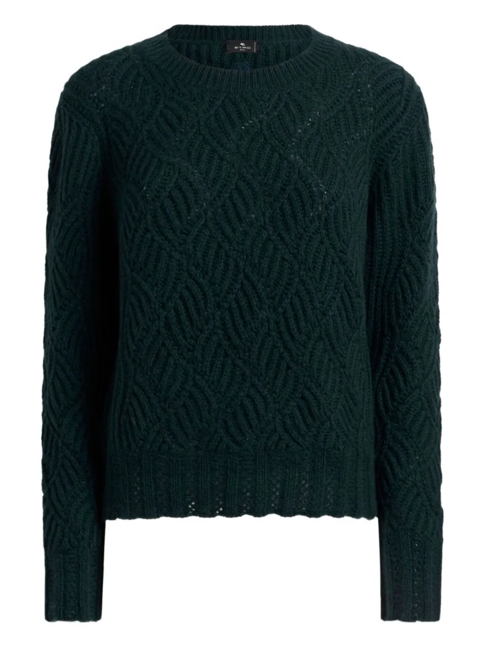 Etro Perforated Pattern Cashmere Sweater In Green