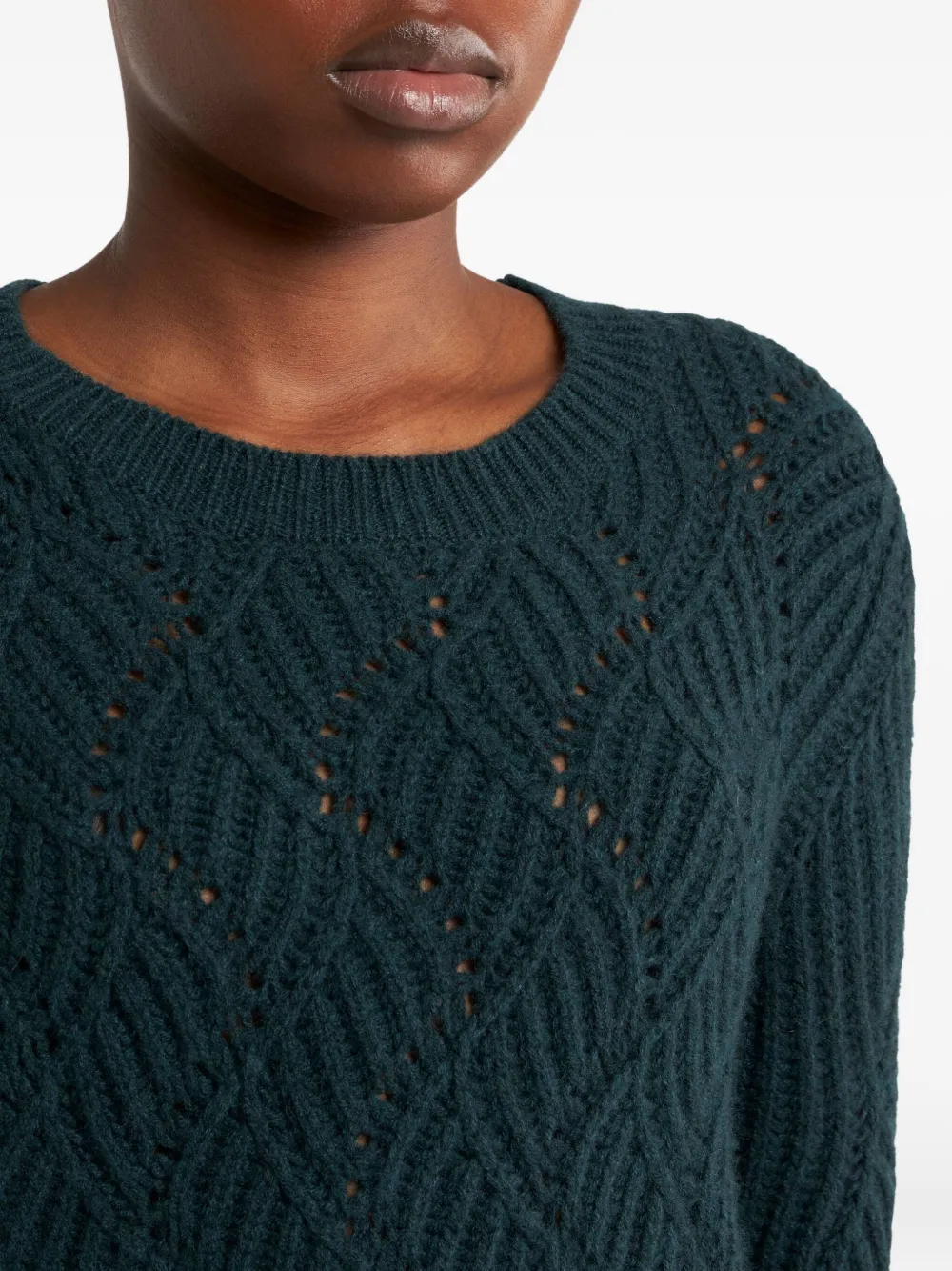 Etro Perforated Pattern Cashmere Sweater In Green