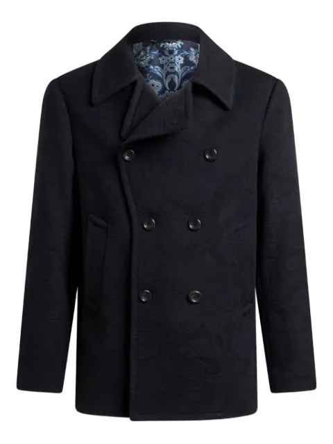 ETRO jacquard double-breasted peacoat