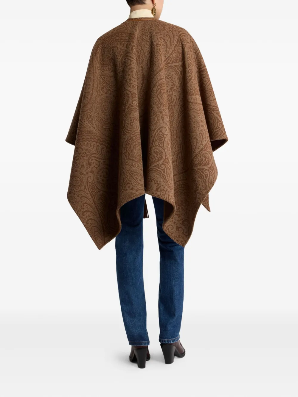 ETRO Cape met paisley jacquard Bruin