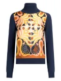 ETRO roll-neck printed sweater - Blue