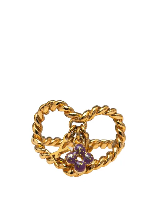 Louis Vuitton Pre-Owned 2001-2025 골드 도금 모노그램 스위트 하트 코스튬 링