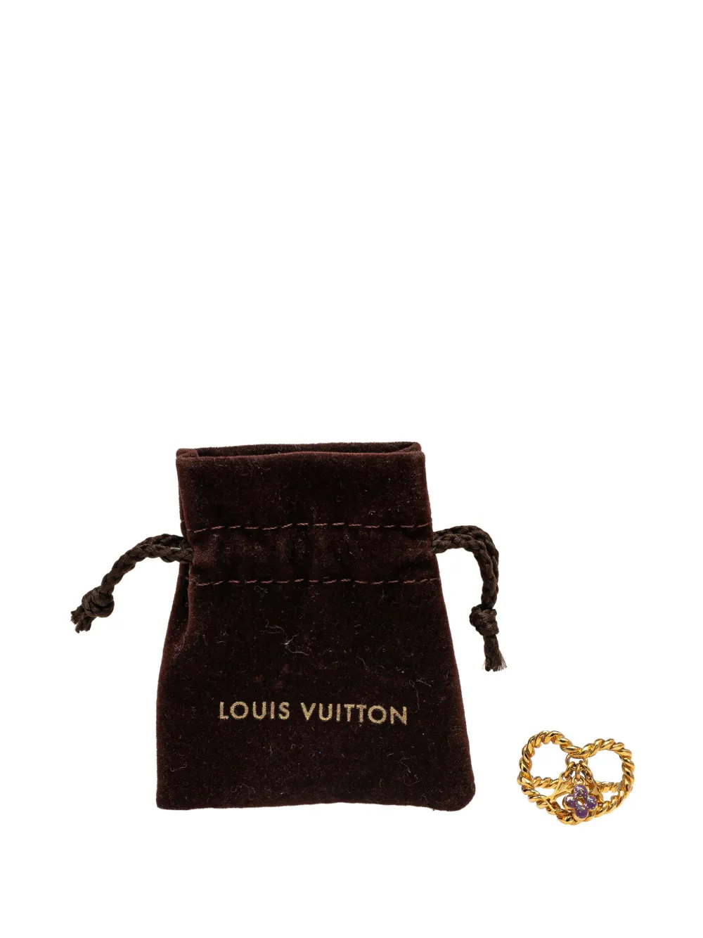 Pre-owned Louis Vuitton 2001-2025 Gold Plated Monogram Sweet Heart Ring Costume Ring