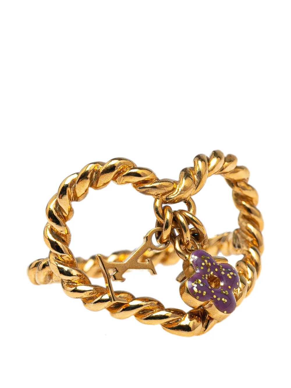 Pre-owned Louis Vuitton 2001-2025 Gold Plated Monogram Sweet Heart Ring Costume Ring