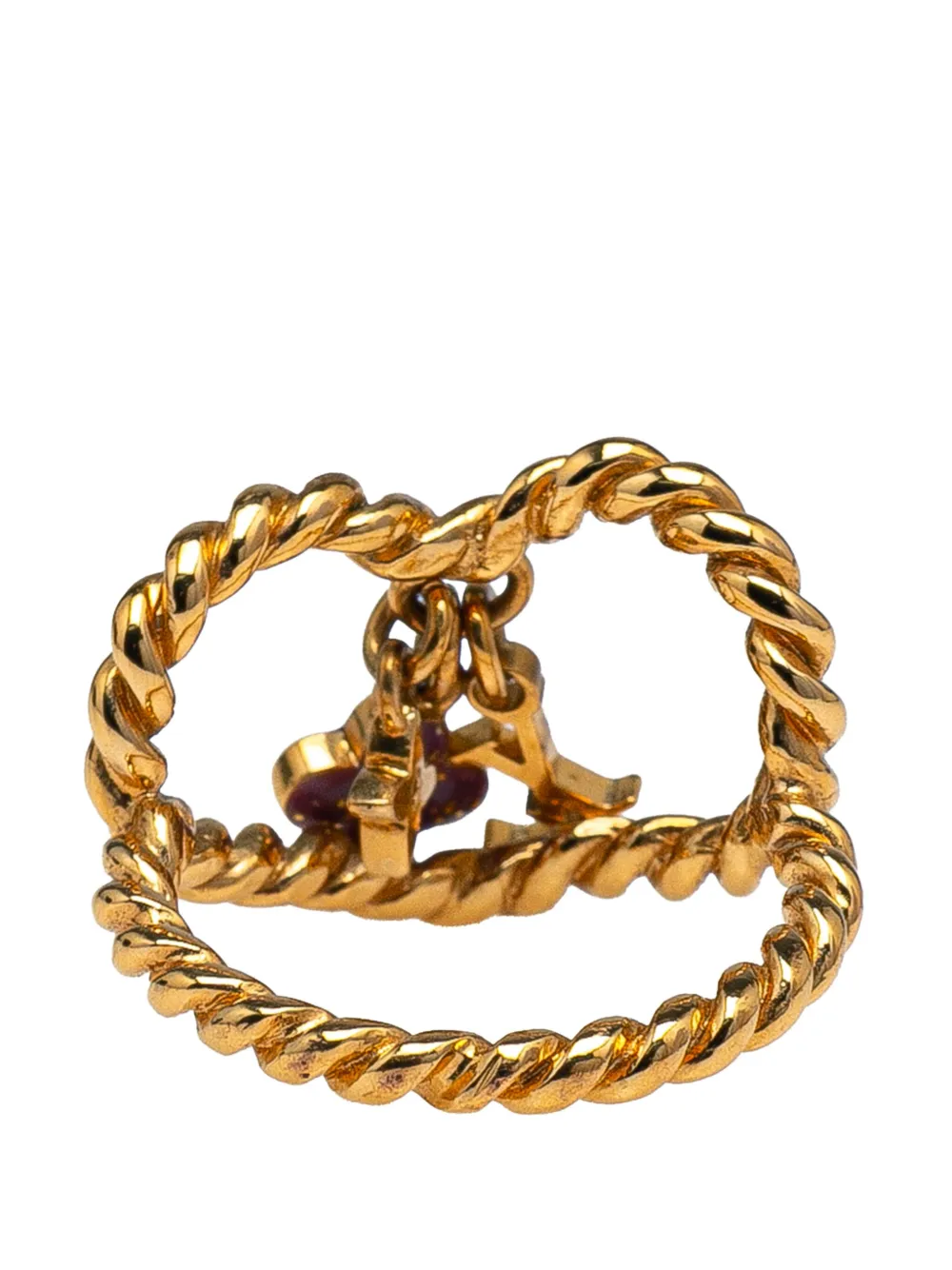 Pre-owned Louis Vuitton 2001-2025 Gold Plated Monogram Sweet Heart Ring Costume Ring