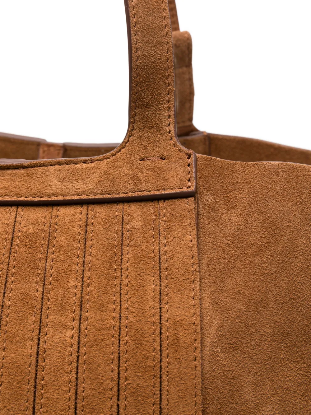 Golden Goose Fringed Leather And Suede Tote Bag In Brown